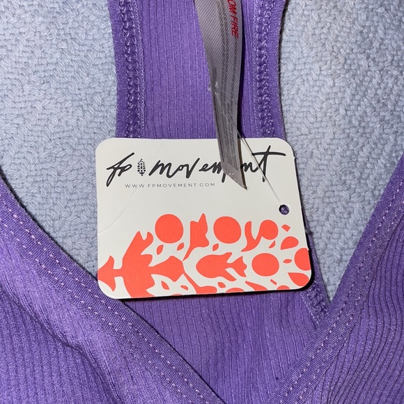 NWT Free People Movement Free Throw Crop Ribbed Racerback Tank Top - Picture 6 of 6